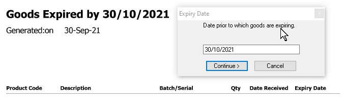 Goods expired
