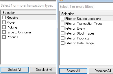 Transaction log filters